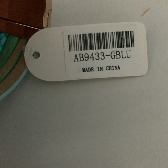 Boho Multilayer Blue Leather Cuff Bracelet - Picture 9 of 9